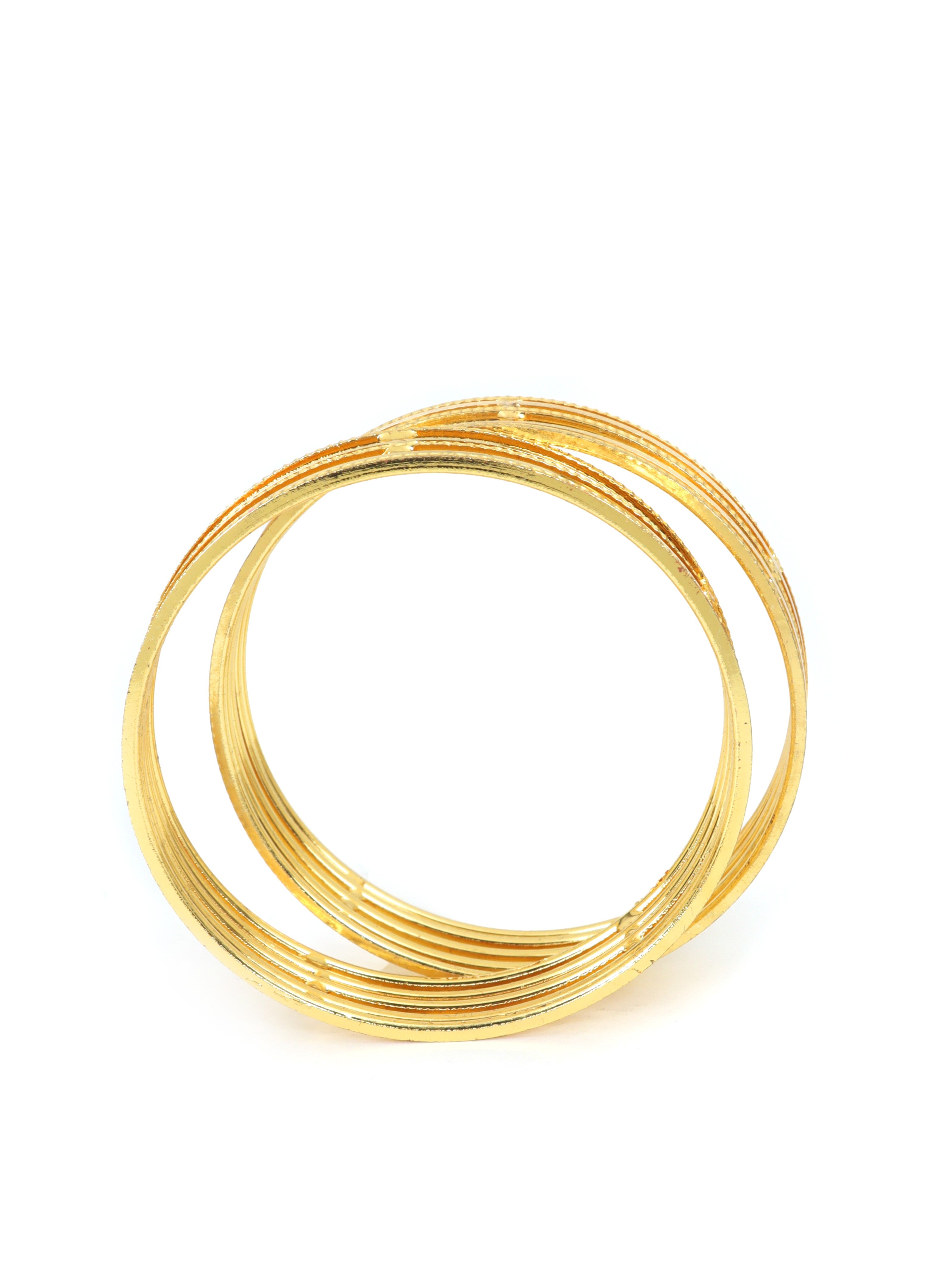 City Girl Traditional Handcrafted Anti Tarnish 24ct Gold Plated Copper Bangle KADA Set For Women and Girls. (2 pcs) (SP 784)