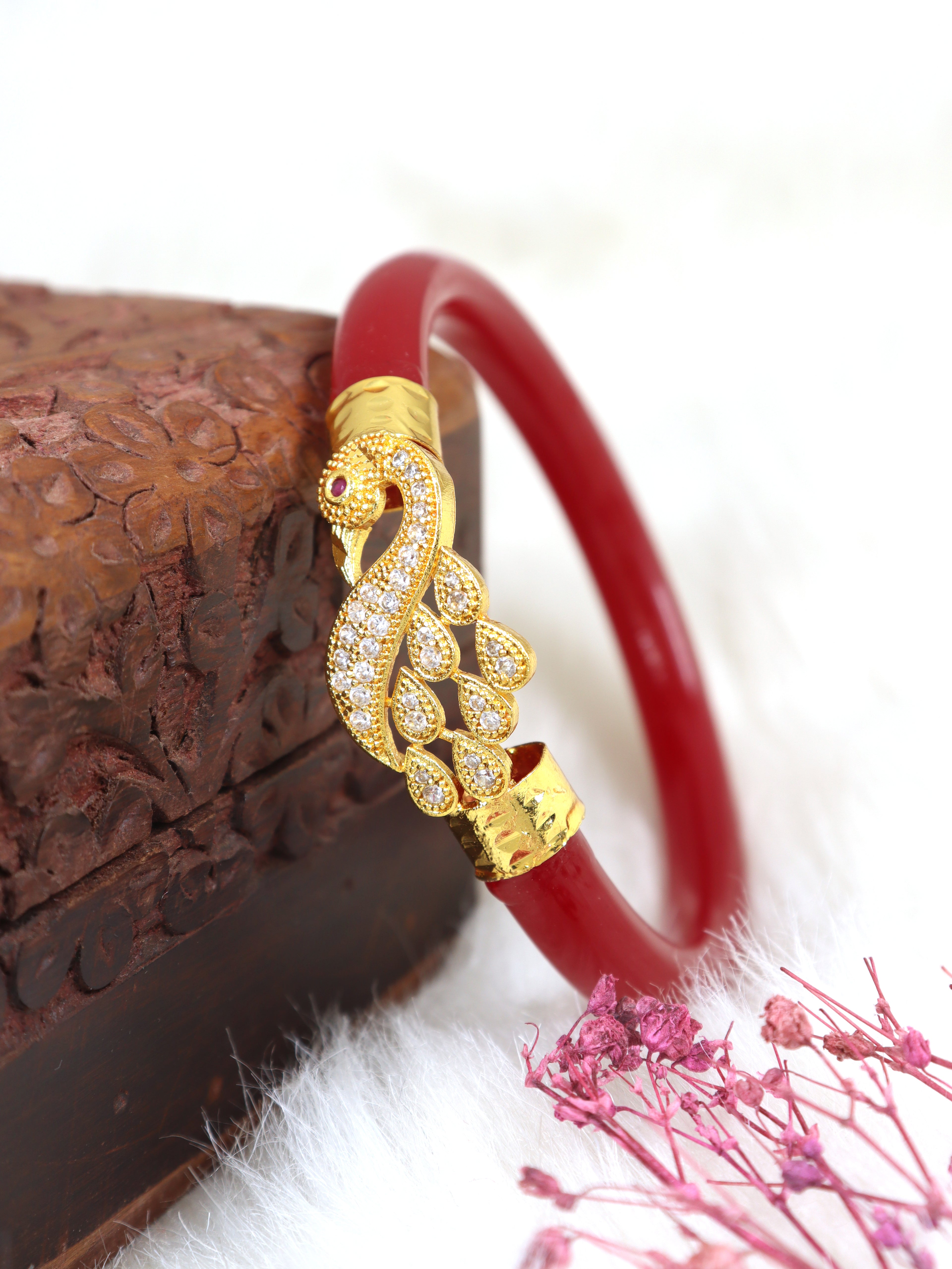City Girl Bengali 24ct Gold Plated Acrylic Kada Bangle Pola For Girls and Women. (Single Pc) (LB 352R)