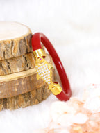 City Girl Bengali 24ct Gold Plated Acrylic Pola Kada Bangle Set For Girls and Women. (2 Pc) (LB 354)