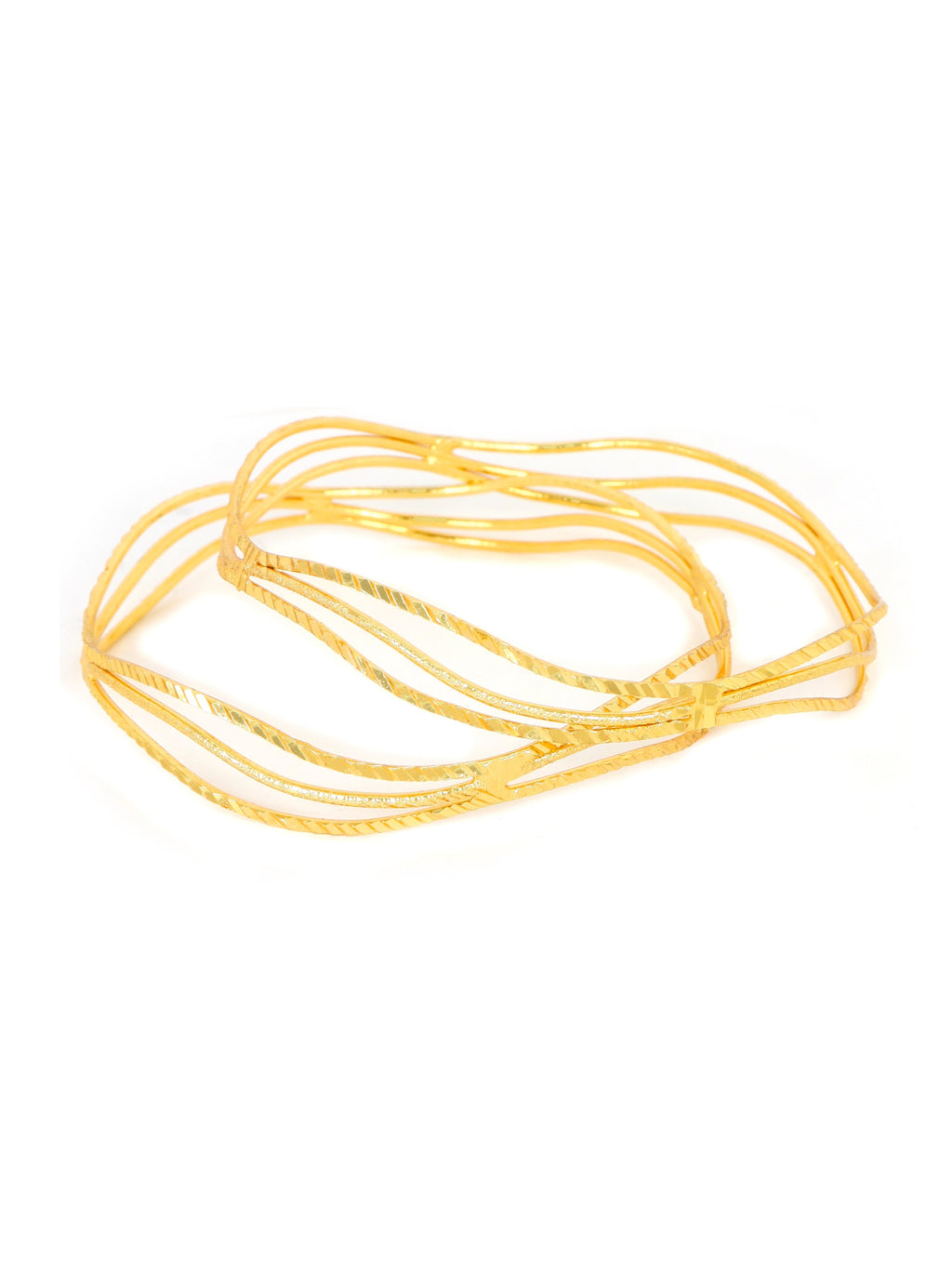 City Girl Traditional Handcrafted Anti Tarnish 24ct Gold Plated Copper Bangle KADA Set For Women and Girls. (2 pcs) (SP 706)