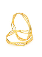 City Girl Traditional Handcrafted Anti Tarnish 24ct Gold Plated Copper Bangle KADA Set For Women and Girls. (2 pcs) (SP 750)