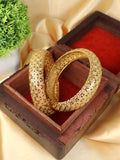 City Girl Traditional Handcrafted Anti Tarnish 24ct Gold Plated Copper Bangle KADA Set For Women and Girls. (2 pcs) (SP 2041)