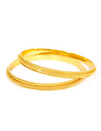 City Girl Traditional Handcrafted Anti Tarnish 24ct Gold Plated Copper Bangle KADA Set For Women and Girls. (2 pcs) (SP 4476)