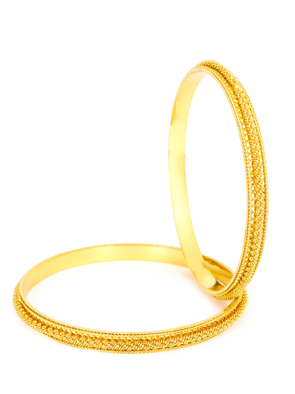 City Girl Traditional Handcrafted Anti Tarnish 24ct Gold Plated Copper Bangle KADA Set For Women and Girls. (2 pcs) (SP 4476)