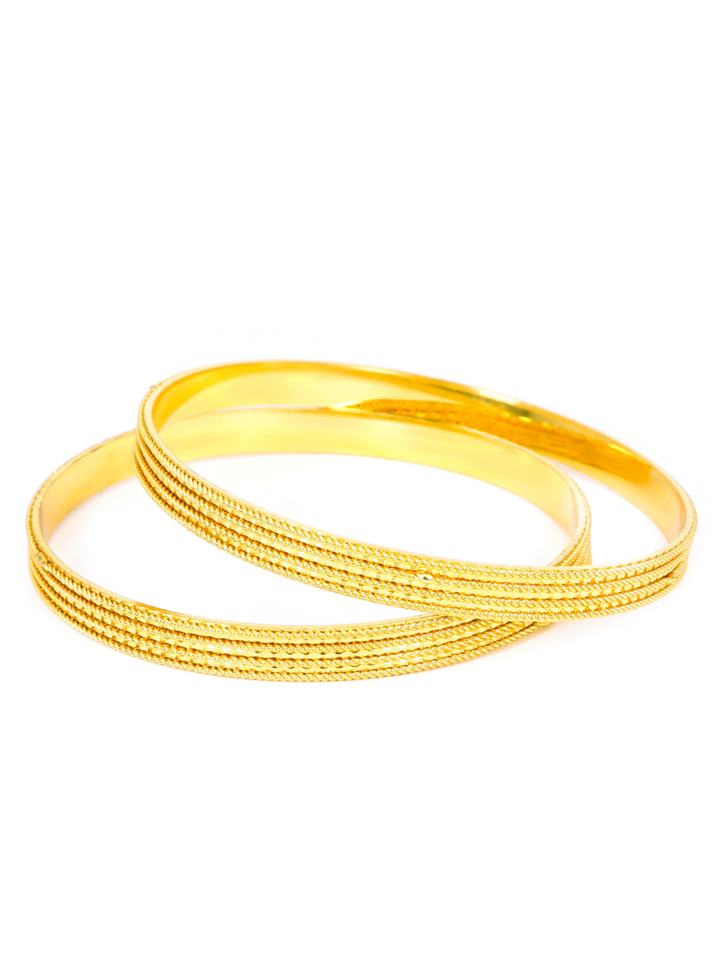 City Girl Traditional Handcrafted Anti Tarnish 24ct Gold Plated Copper Bangle KADA Set For Women and Girls. (2 pcs) (SP 4471)