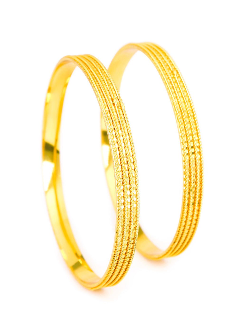 City Girl Traditional Handcrafted Anti Tarnish 24ct Gold Plated Copper Bangle KADA Set For Women and Girls. (2 pcs) (SP 4471)