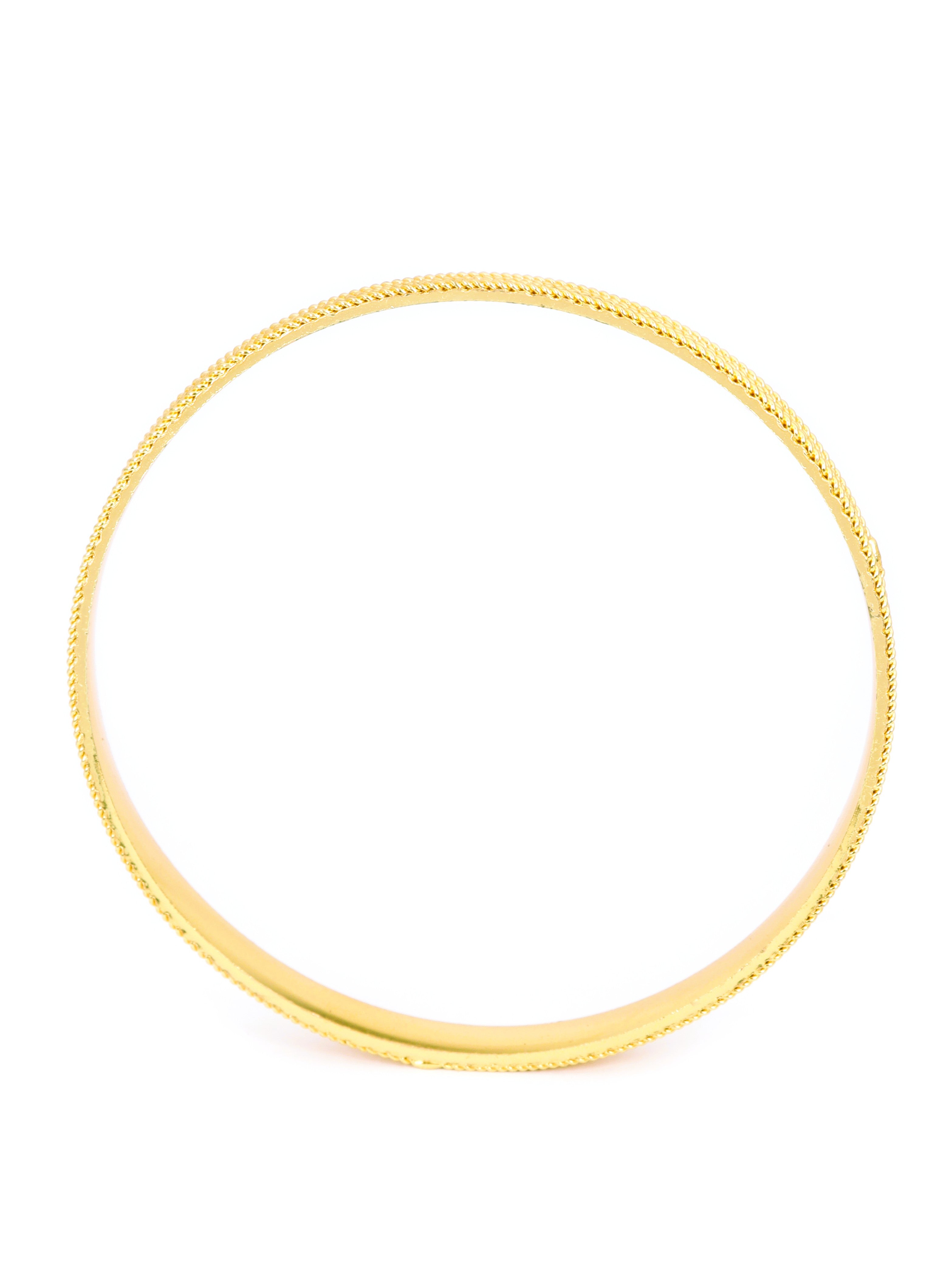 City Girl Traditional Handcrafted Anti Tarnish 24ct Gold Plated Copper Bangle KADA Set For Women and Girls. (2 pcs) (SP 4471)