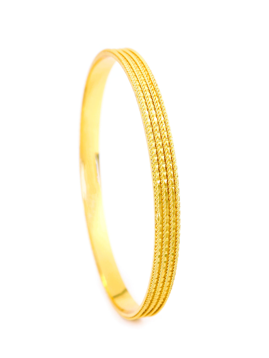 City Girl Traditional Handcrafted Anti Tarnish 24ct Gold Plated Copper Bangle KADA Set For Women and Girls. (2 pcs) (SP 4471)