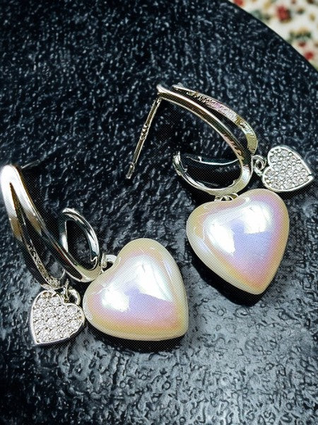 City Girl Cz Stone Mother of Pearl Stainless Steel Anti Tarnish Western Earring.