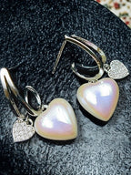 City Girl Cz Stone Mother of Pearl Stainless Steel Anti Tarnish Western Earring.