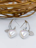 City Girl Cz Stone Mother of Pearl Stainless Steel Anti Tarnish Western Earring.