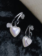 City Girl Cz Stone Mother of Pearl Stainless Steel Anti Tarnish Western Earring.