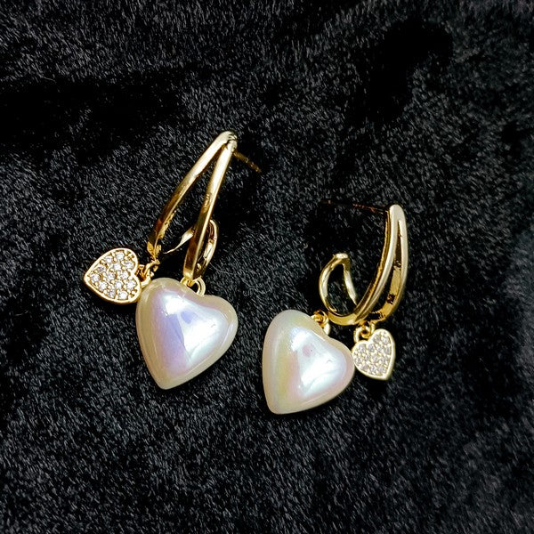 City Girl Cz Stone Mother of Pearl Stainless Steel Anti Tarnish Western Earring.