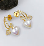 City Girl Cz Stone Mother of Pearl Stainless Steel Anti Tarnish Western Earring.