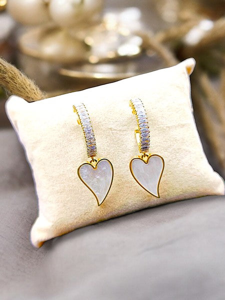 City Girl Cz Stone Mother of Pearl Stainless Steel Anti Tarnish Western Earring – Halo Design