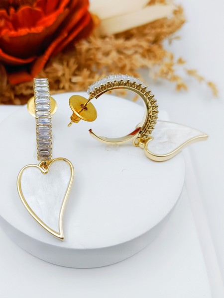 City Girl Cz Stone Mother of Pearl Stainless Steel Anti Tarnish Western Earring – Halo Design