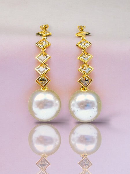 Pearl Drop Elegance – Stainless Steel Western Earrings