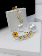 Pearl Drop Elegance – Stainless Steel Western Earrings