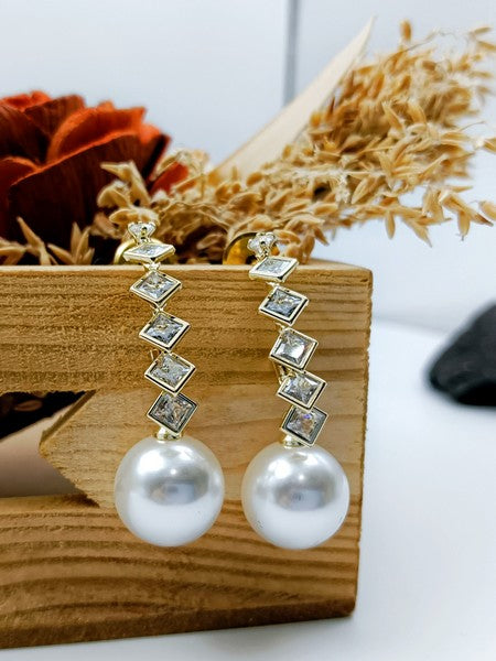Pearl Drop Elegance – Stainless Steel Western Earrings