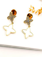 City Girl Cz Stone Stainless Steel Anti Tarnish Western Golden Earring.