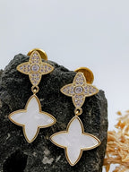 City Girl Cz Stone Stainless Steel Anti Tarnish Western Golden Earring.