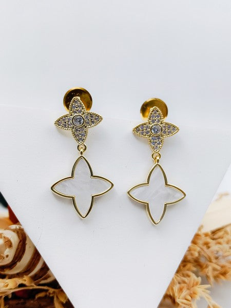 City Girl Cz Stone Stainless Steel Anti Tarnish Western Golden Earring.