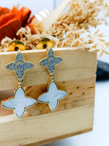 City Girl Cz Stone Stainless Steel Anti Tarnish Western Golden Earring.
