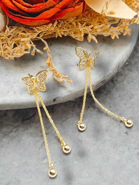 Butterfly Bliss – Anti-Tarnish Gold Earrings