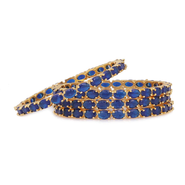 American Diamond  Bangle Blue (Pack of 4)