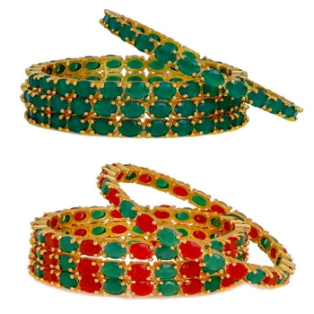 City Girl AD Bangles with Gold Plating – Classic Design (2 Sets, 8 Bangles)