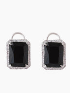 American Diamond Rhodium Plated Earrings Studs With Hydro CZ Stone – Romantic Blossom Edition