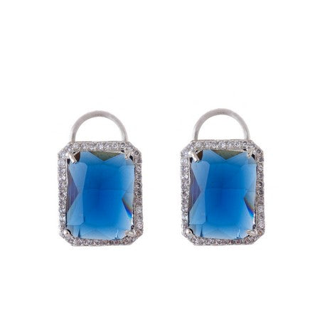 American Diamond Rhodium Plated Earrings Studs With Hydro CZ Stone – Romantic Blossom Edition