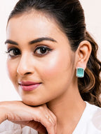 American Diamond Rhodium Plated Earrings Studs With Hydro CZ Stone – Romantic Blossom Edition