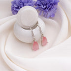 American Diamond Rhodium Plated Pear Shaped Earrings With Hydro CZ Stone