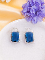 American Diamond Rhodium Plated Earrings Studs With Hydro CZ Stone – Romantic Blossom Edition