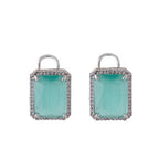 American Diamond Rhodium Plated Earrings Studs With Hydro CZ Stone – Romantic Blossom Edition