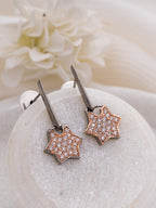 American Diamond Rhodium Plated Star Earrings with Hydro CZ Stone