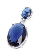 American Diamond Rhodium Plated Oval Shaped Earrings With Hydro CZ Stone