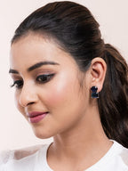 American Diamond Rhodium Plated Princess Cut Earrings With Hydro CZ Stone Earrings With Hydro CZ Stone