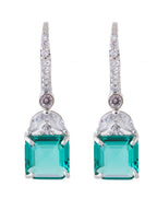 American Diamond Rhodium Plated Drop Earrings With Hydro CZ Stone