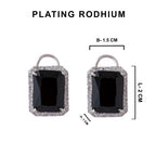 American Diamond Rhodium Plated Earrings Studs With Hydro CZ Stone – Romantic Blossom Edition