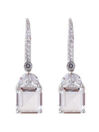 American Diamond Rhodium Plated Drop Earrings With Hydro CZ Stone