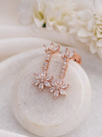 American Diamond Rhodium Plated Star Earrings with Hydro CZ Stone - Celestial Design