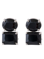 American Diamond Rhodium Plated Princess Cut Earrings With Hydro CZ Stone Earrings With Hydro CZ Stone
