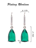 American Diamond Rhodium Plated Pear Shaped Earrings With Hydro CZ Stone