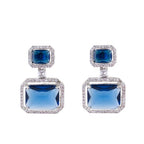 American Diamond Rhodium Plated Premium CZ Classic Stud Earrings – Signature Edition