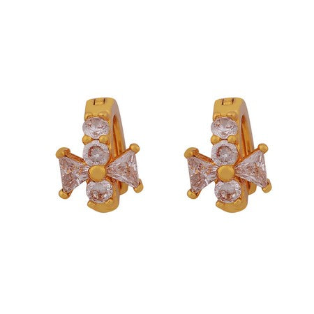 CITY GIRL Traditional Gold Plated Floral  Brass Bali Earrings – Festive Bloom Edition