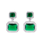 American Diamond Rhodium Plated Premium CZ Classic Stud Earrings – Signature Edition