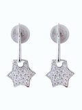 American Diamond Rhodium Plated Star Earrings with Hydro CZ Stone