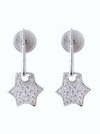 American Diamond Rhodium Plated Star Earrings with Hydro CZ Stone